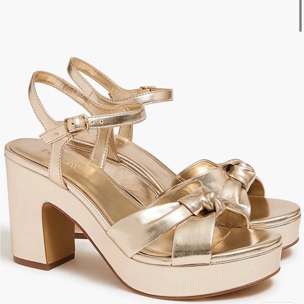 J CREW gold heels - never worn / in box. Size 9